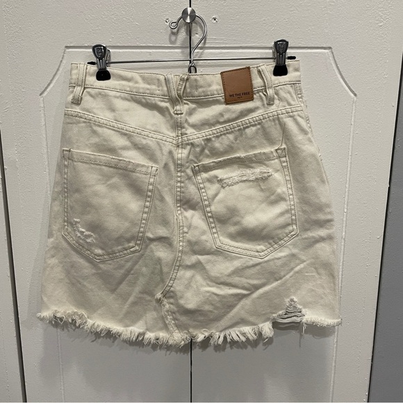 Free People Brea Cut Off Denim Skirt - Picture 4 of 15